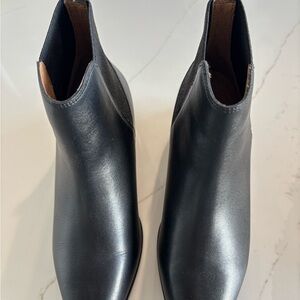 Elegant Black Leather Ankle Booties